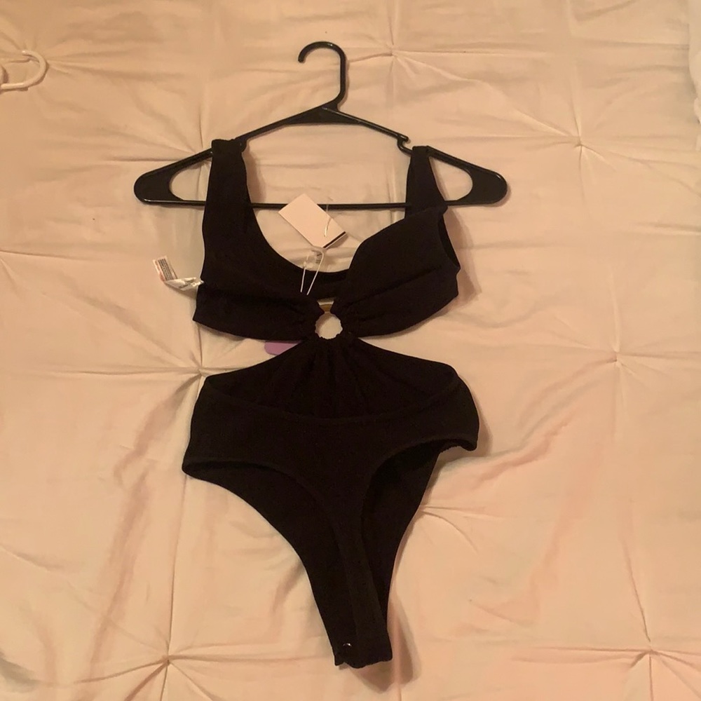 Black O-Ring Thong Bodysuit *NWT*